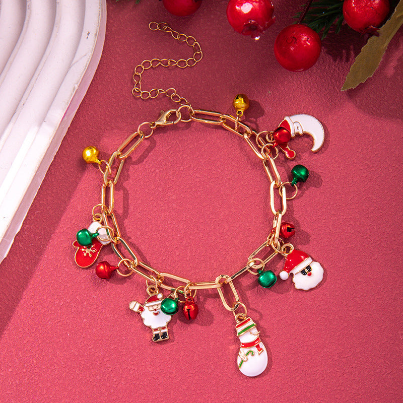 Creative Christmas Metal Chain Bracelet For Women Men Santa Claus Christmas Tree Snowflake Snowman Pearl Bangles New Year Gifts Creative Christmas Metal Chain Bracelet For Women Men Santa Claus Christmas Tree Snowflake Snowman Pearl Bangles New Year Gifts